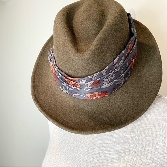 VTG The Natural by Bollman Wool Hat Bohemian Ribbon Detail Large - Picture 3 of 8